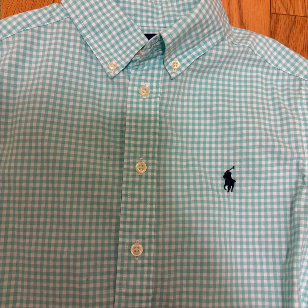 Polo by Ralph Lauren Boys Green Checkered Shirt Size M (10-12)